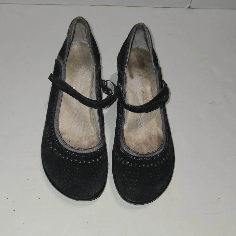 Jambu Lido Mary Jane Sport Wedge Shoes Womens 9.5 Black Suede Comfort Walking